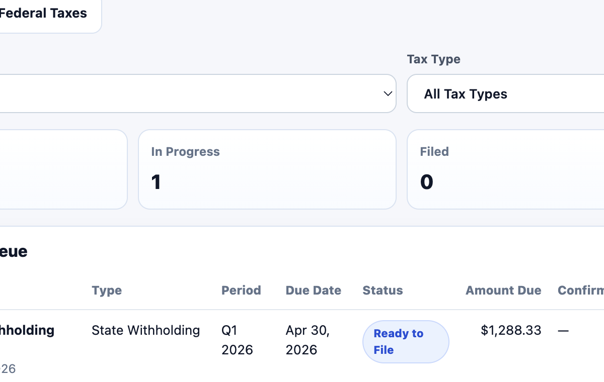 Tax Reports screenshot